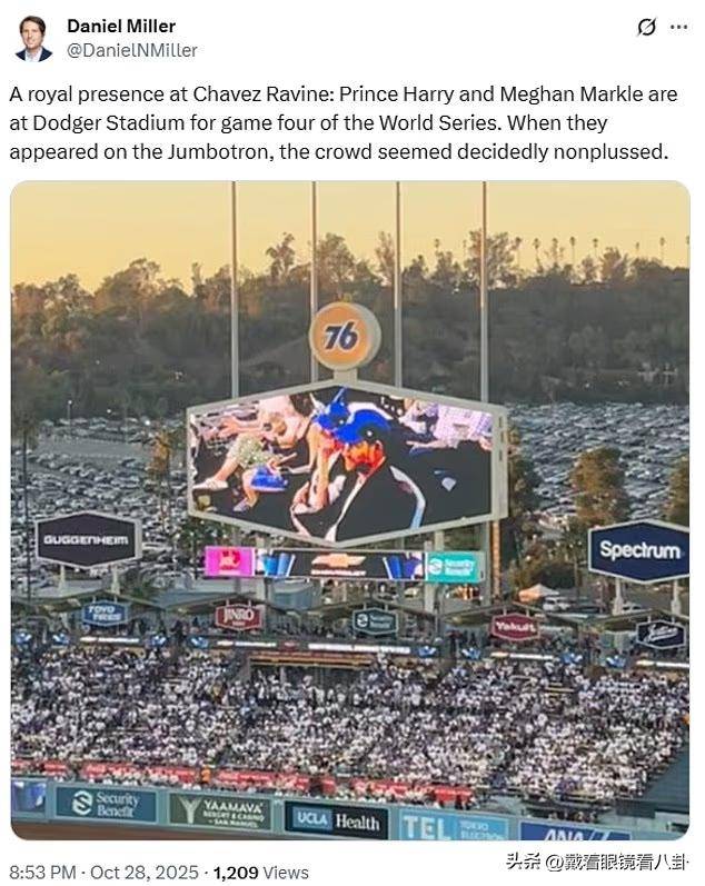 哈裡(lǐ)梅根夫妇看棒球比(bǐ)赛，因(yīn)受(shòu)到皇室待遇坐前排，引發(fā)網(wǎng)友不(bù)满